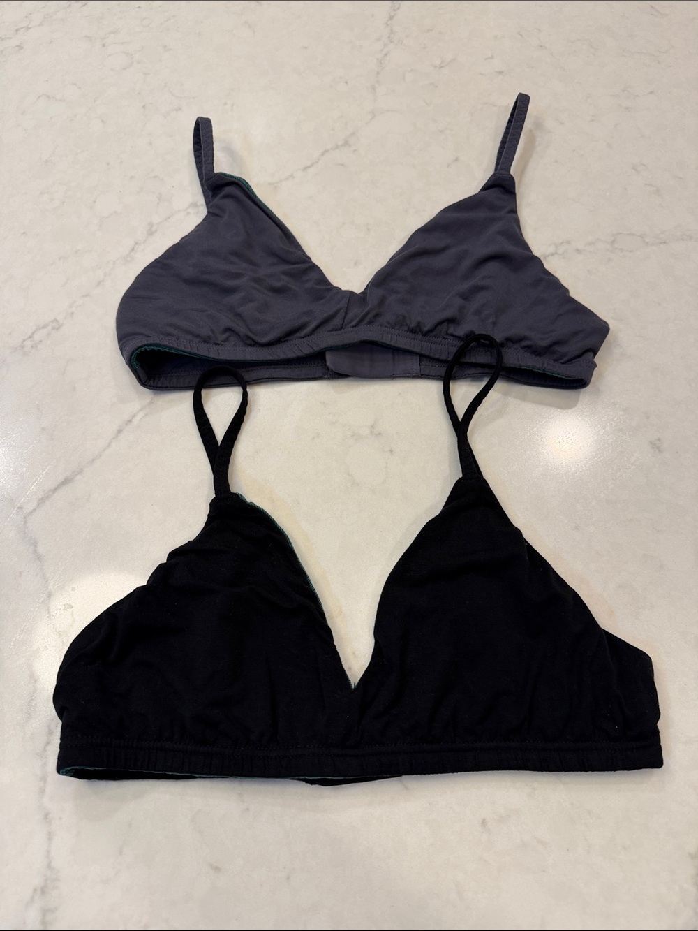 Huha 2 Triangle Bralette - Black & Charcoal Size Medium
